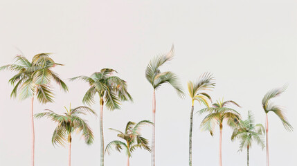 Tropical Palm Trees Against Pastel Sky Backdrop