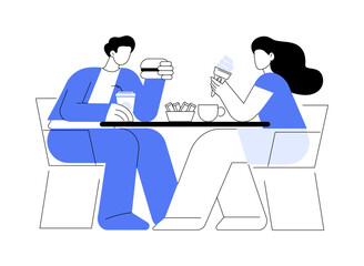 Quick lunch isolated cartoon vector illustrations.