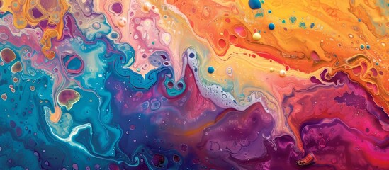 Vibrant and dynamic abstract painting with vivid colors and energetic brush strokes