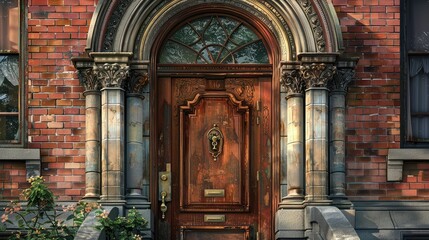 Fototapeta na wymiar historic victorian front door