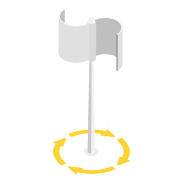3D Isometric Flat Vector Illustration of Vertical Axis Wind Turbines, Technologies for Alternative Power Production. Item 1