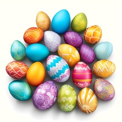 Fototapeta na wymiar Vernal Array: Diverse Easter Egg Collection