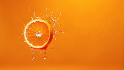 splash orange juice - obrazy, fototapety, plakaty