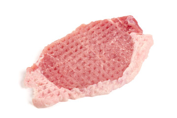 Fresh raw pork chops, isolated on white background