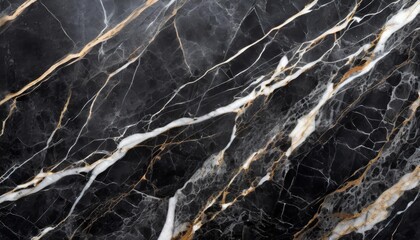 glossy black marble texture in landscape orientation showcasing details of different shades of black and gray