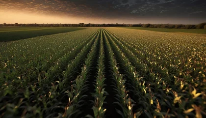 Foto op Canvas aerial view of corn field marion county illinois © Kendrick