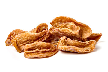 Dried persimmons, close-up, isolated on white background