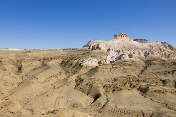 Stunning Mangystau landscape, Kazakhstan. Rock pinnacles view, Bozzhira valley