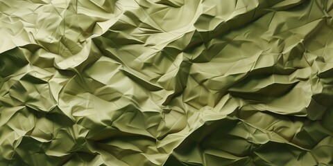 Green Crumpled Paper: Abstract Background Design
