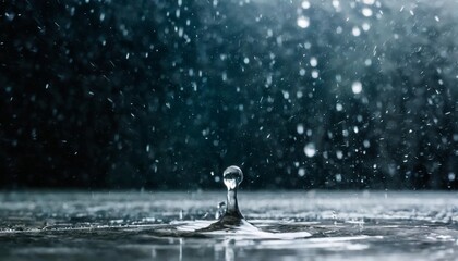 rain water drop falling to the floor in rainy season - obrazy, fototapety, plakaty