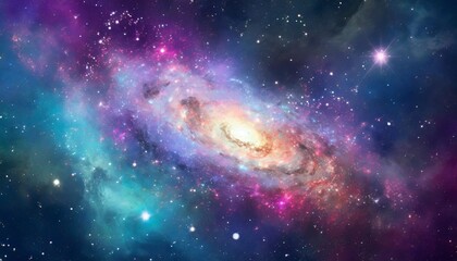 galaxy with nebula and stars in space outer space background galaxy background - obrazy, fototapety, plakaty