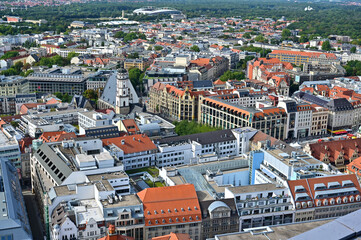 View of the city of Leipzig, Saxony, Germany