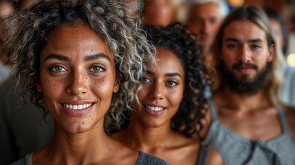 Fototapeta premium Vielfalt und Einheit: Gruppe diverser Menschen unterschiedlicher Herkunft