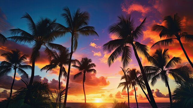 tropical palm jungle background