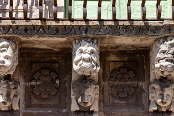 Facade of Benedictine Monastery of San Nicolo l'Arena, now University of Catania, Catania, Sicily,...