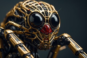 Spider-like AI robot character, symbolizing coordination and technological prowess in the world of tomorrow