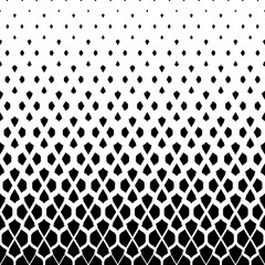Degrade halftone fading abstract pattern. Black fades patern isolated on white background. Geometric faded design. Faded geometry transition prints. Artdeco geo intricate motif. Vector illustration - obrazy, fototapety, plakaty