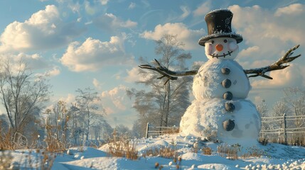 cold strong snowman