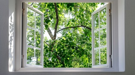 an open window made from durable PVC plastic