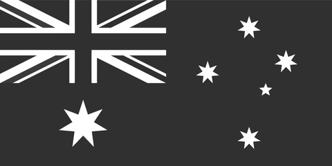 Australia flag original black and white