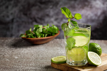 Mojito. Drink made with lemon, mint and rum.