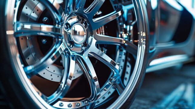 A high-performance alloy wheel, also known as a mag wheel