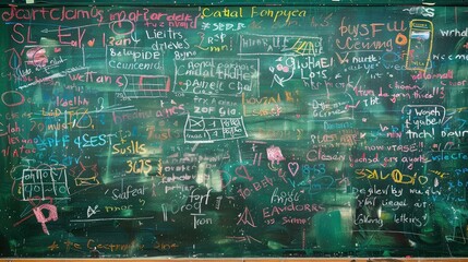 learning school chalk board
