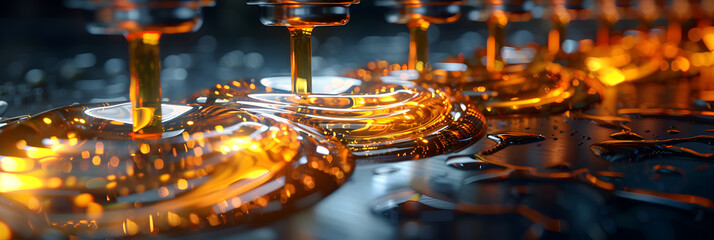 Fototapeta na wymiar 3D illustration of car engine with lubricant oil , Embryo fertilisation in a lab future 