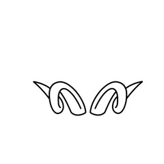 Animal horns line icon