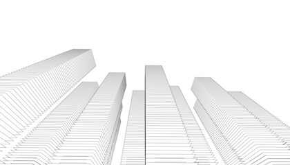 Fototapeta premium Abstract modern architecture, city buildings 3d illustration