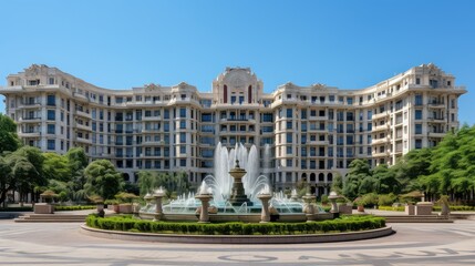 downtown city apartment building