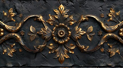 Recurso gráfico que detalla un fabuloso adorno de hierro antiguo en tono dorado