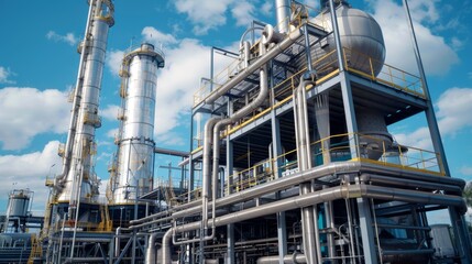 Massive Industrial Plant With Pipes and Tanks