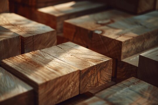 a pile of wood blocks