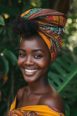 Portrait einer hübschen lächelnden Afrikanischen Frau 