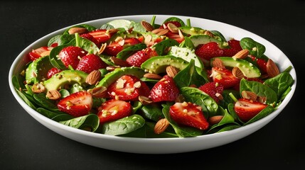 fresh strawberry spinach salad