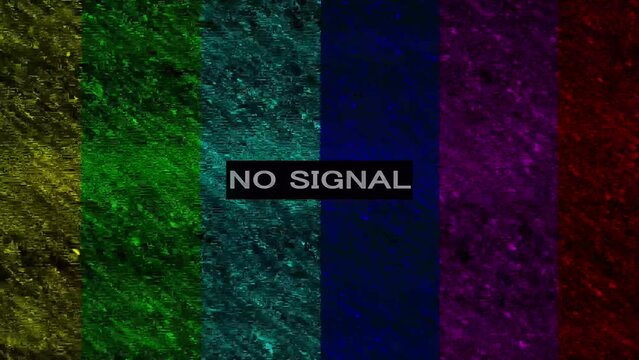 no signal old TV background. Television screen error. color bars technical problems, white noise. 4K No signal old vintage TV Distortion and Flickering Animation Backgrounds.