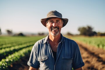 Naklejka premium Portrait of a middle aged male farmer
