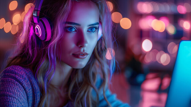 Young woman prorammer working at the computer