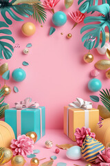 gift box with christmas decorations