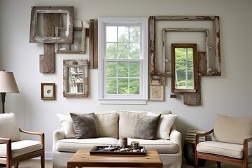 Reclaimed Materials: Transforming Old Window Frames into Chic Photo Collage Art Displays