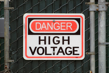 Danger High Voltage warning sign