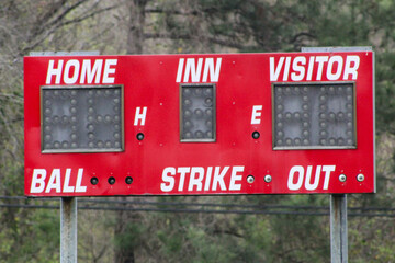Unlit Softball Field Scoreboard