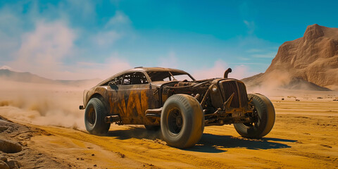 Old car on a desert
