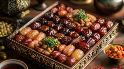 Date fruit in a Ramadan Kareem gift box