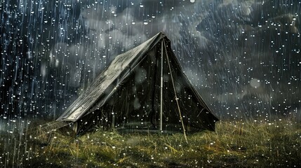 waterproof tent in rain