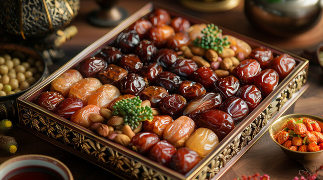 Date fruit in a Ramadan Kareem gift box