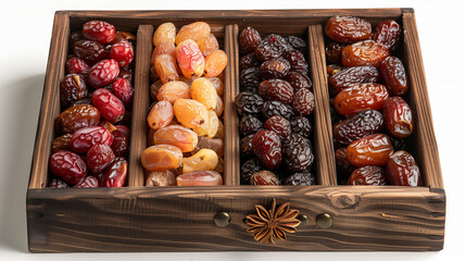 Ramadan kareem mubarak with the date fruit gift box for relatives