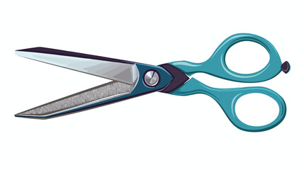 Open scissor in white background icon isolated on wh