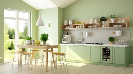 sustainable green kitchen background